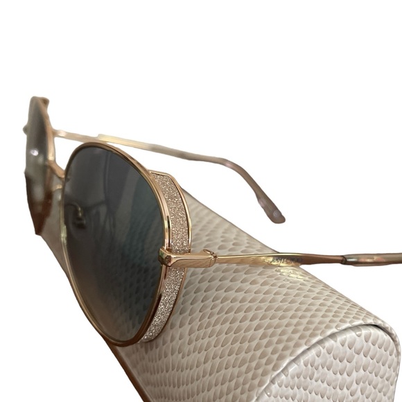 Jimmy Choo FELINE Gold Frame 58mm Sunglasses NWT - Picture 7 of 17